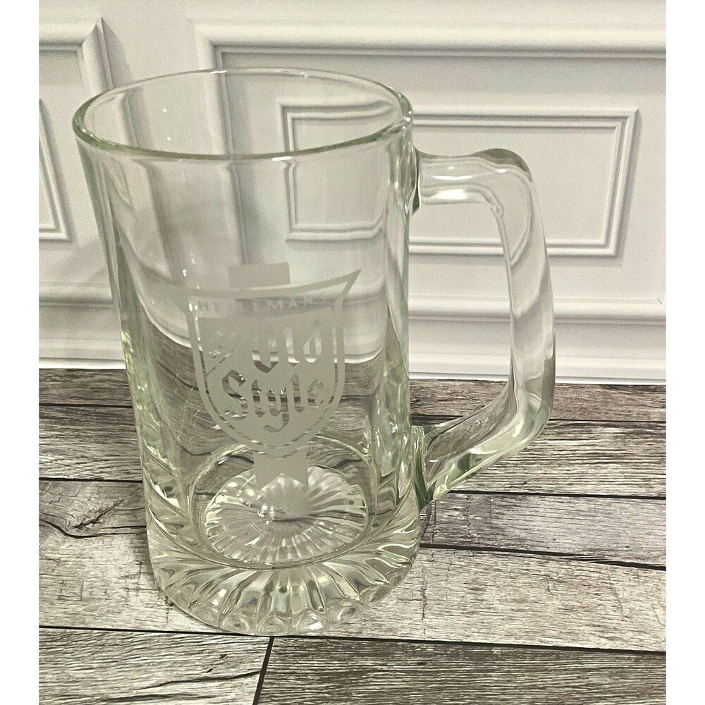 Heileman's Old Style Clear Glass Beer Mug/Stein w Handle Breweriana